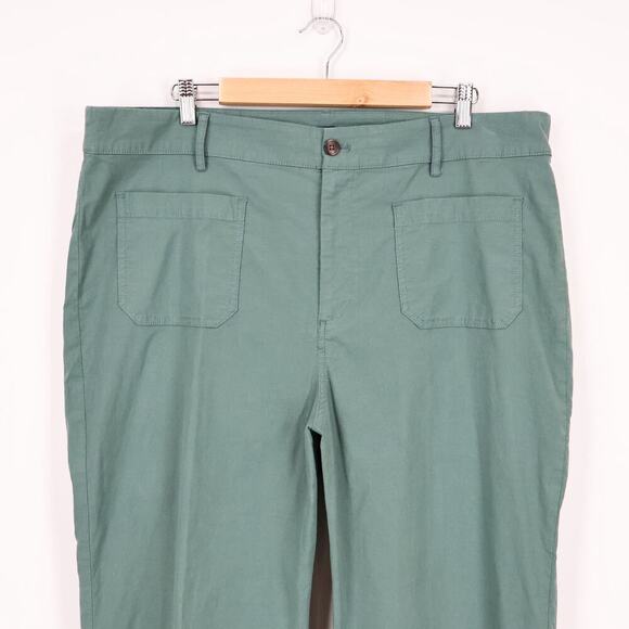 J.Crew Factory Lizzie High Rise Patch Pocket Wide Leg Pant Pale Spinach 35 NWT - Picture 3 of 9